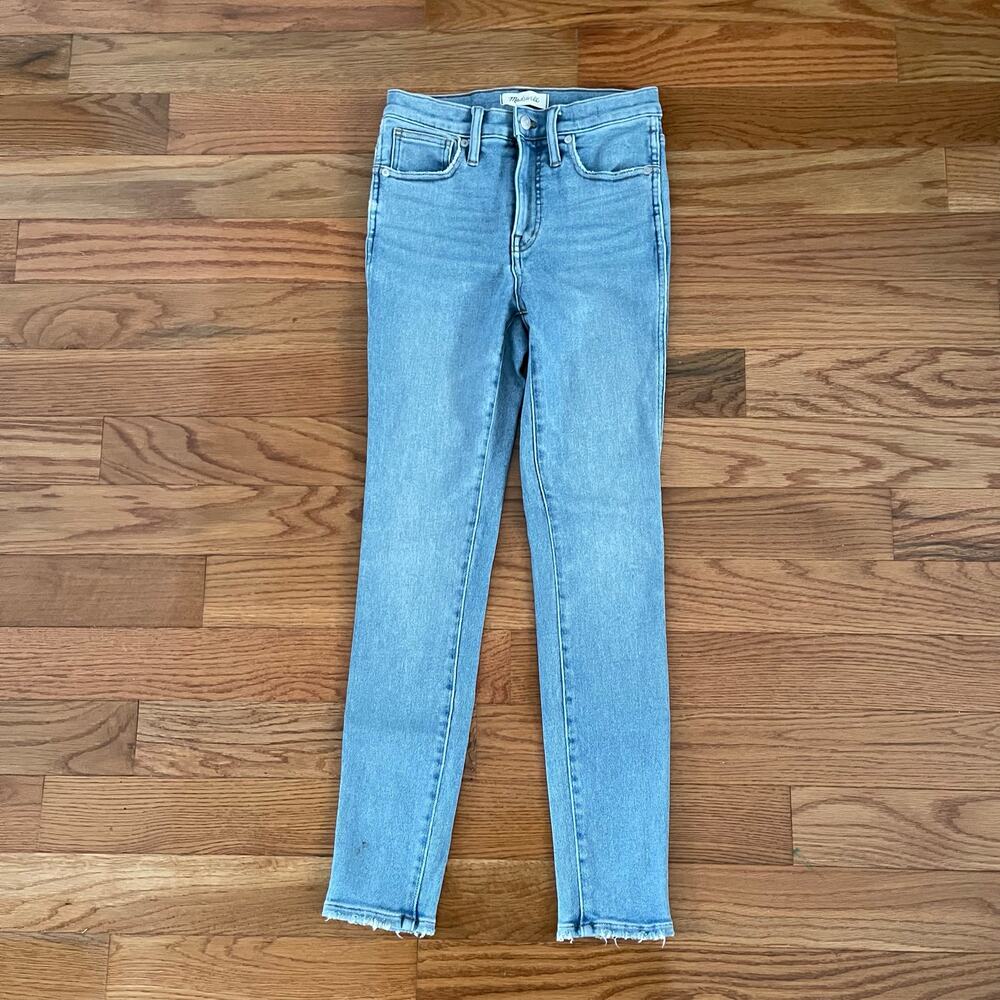 Madewell Womens 26 High Rise Skinny Jeans Hamden Wash Blue AF685 Stretch Denim
